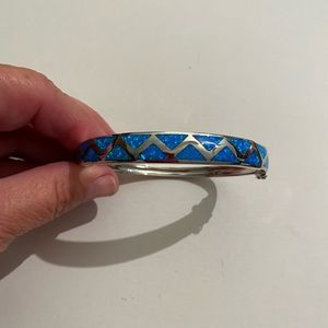 NWT Opal Aztec hoop bracelet 925 silver